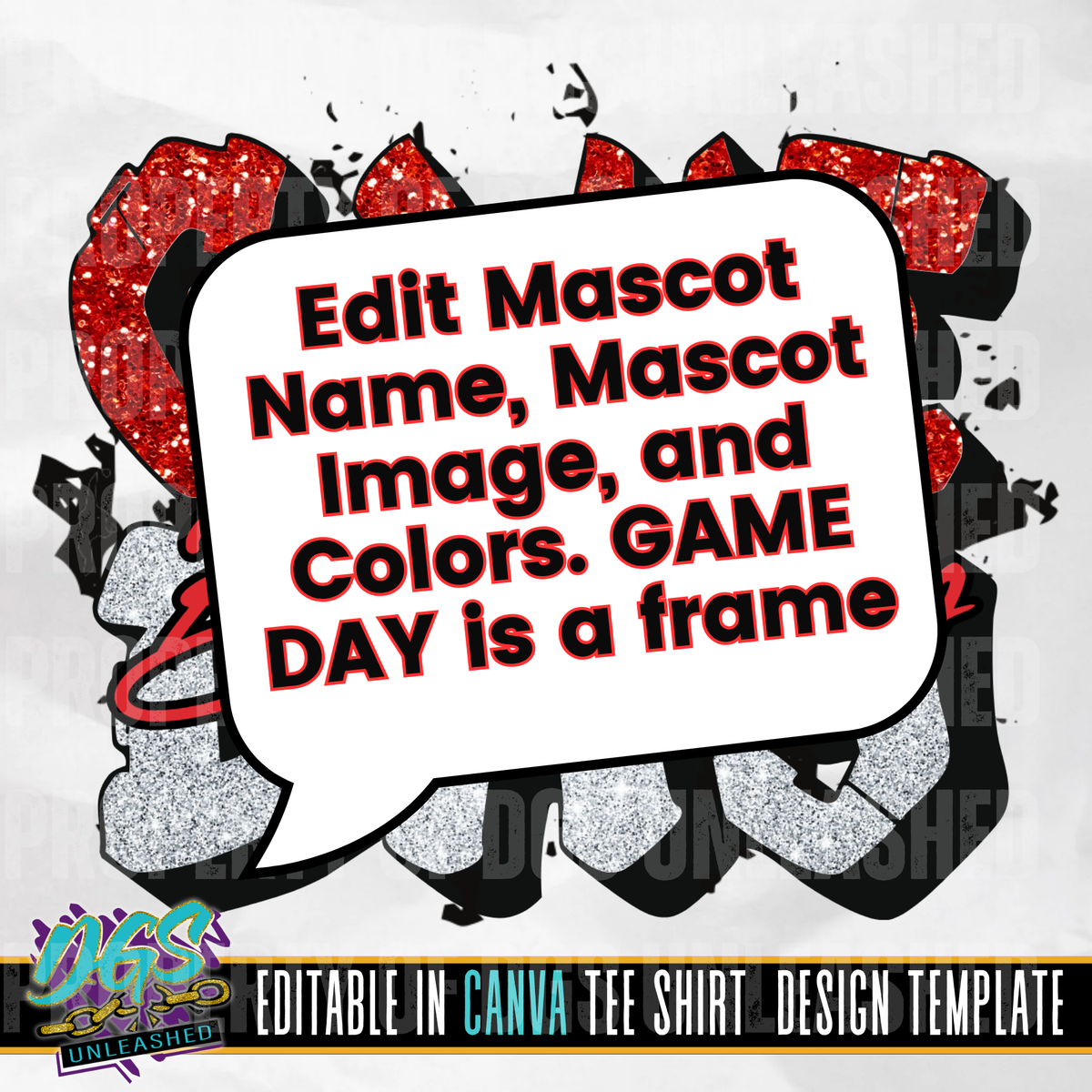 Game Day Frame Editable Canva Template Da Goodie Shop Unleashed
