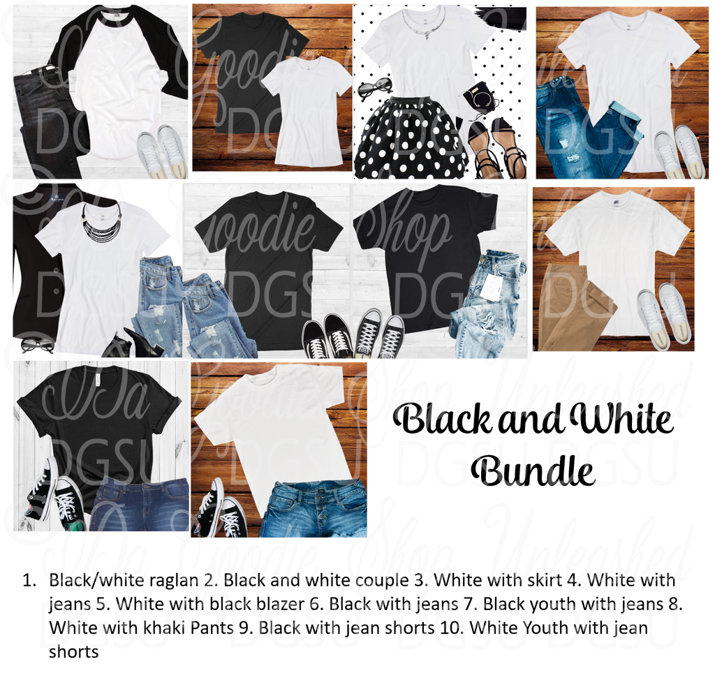 Black and White Bundle Mockup