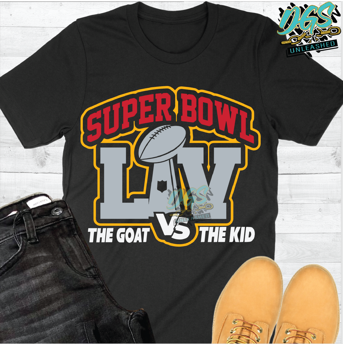 Super Bowl LV: The Goat vs The Kid SVG, DXF, PNG, and EPS Cricut