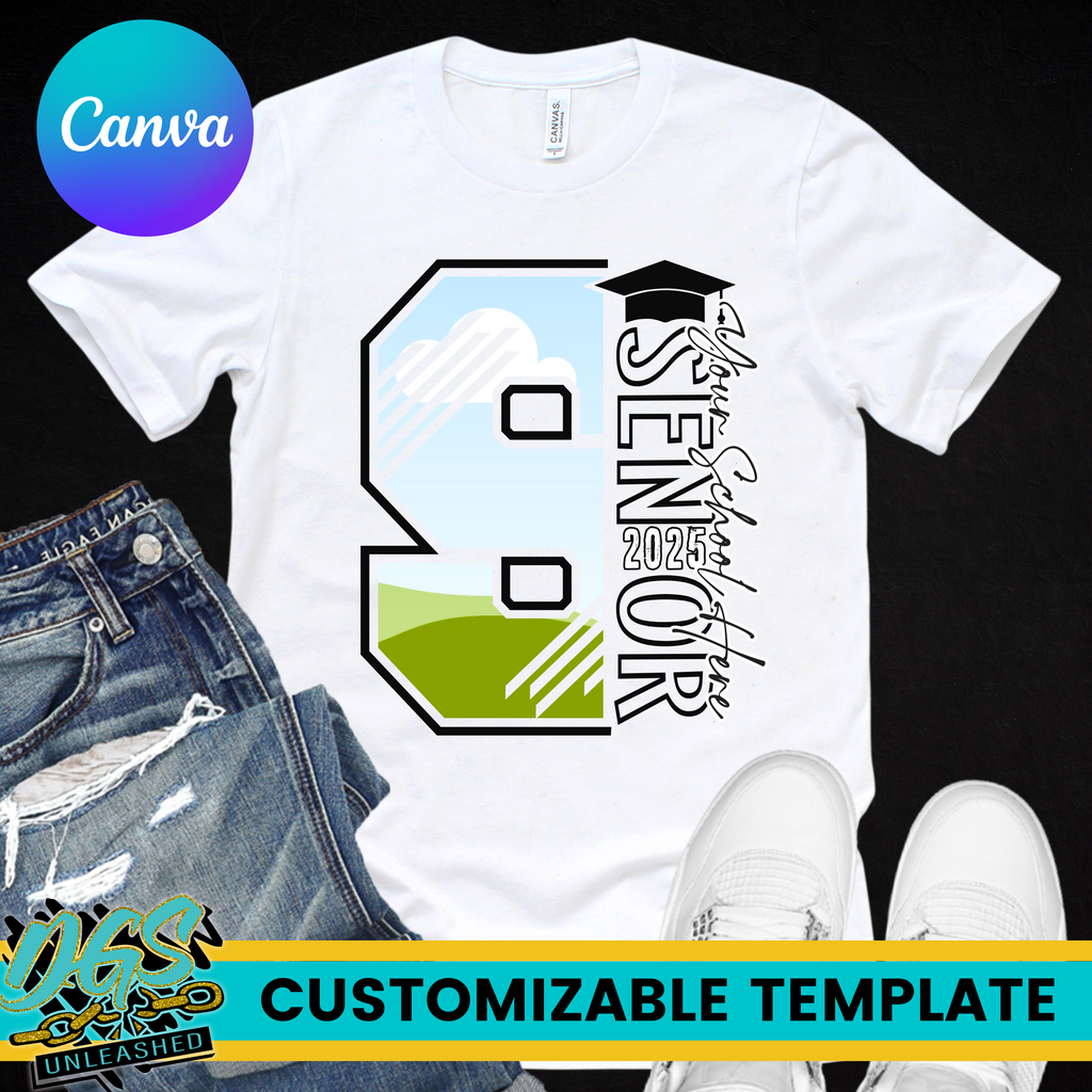 Split Letter S-Senior Editable Canva Template