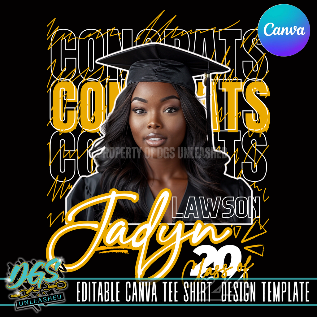 Repeat Words Grad Design Editable Canva Template – Da Goodie Shop Unleashed
