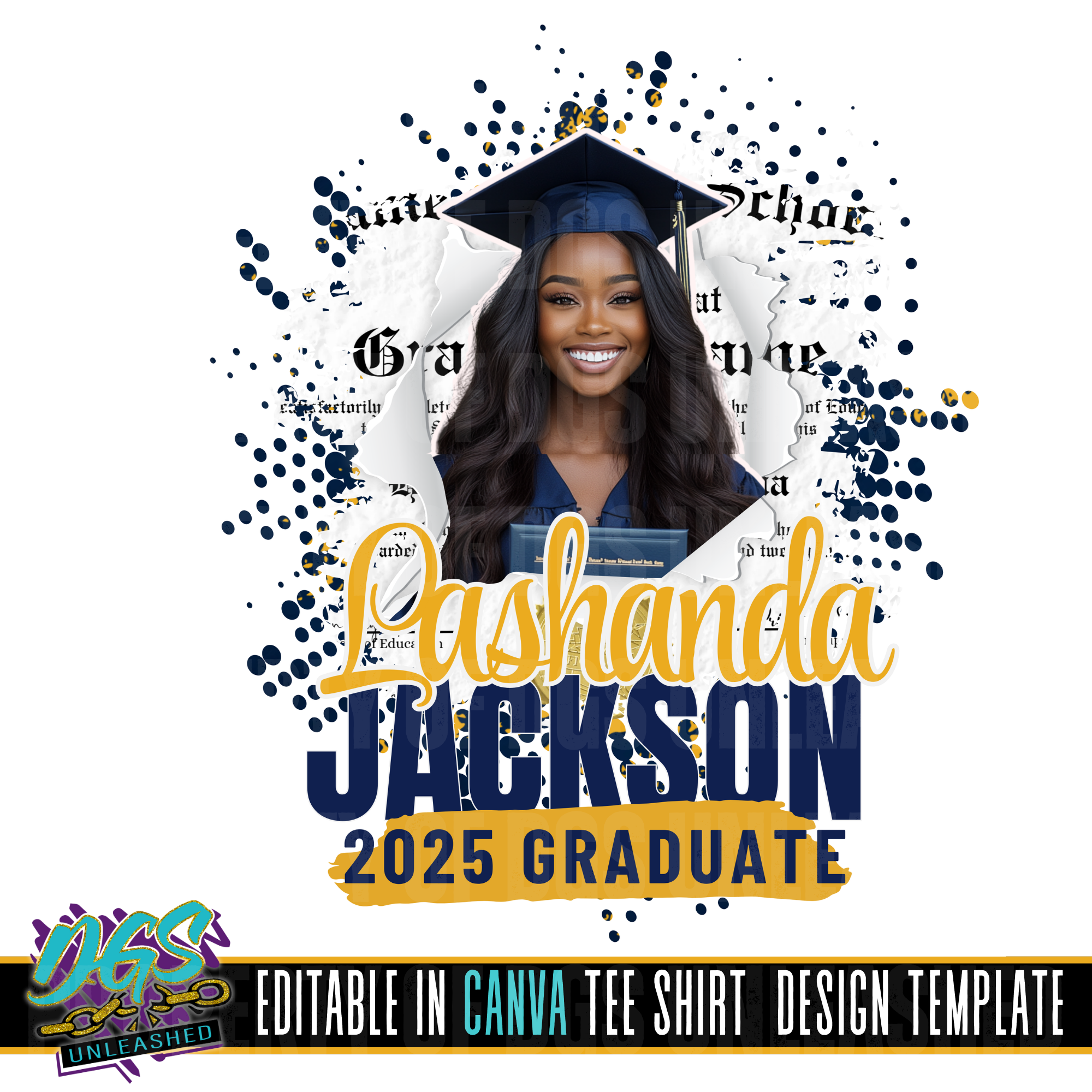 2025 Graduate Diploma Editable Canva Template – Da Goodie Shop Unleashed