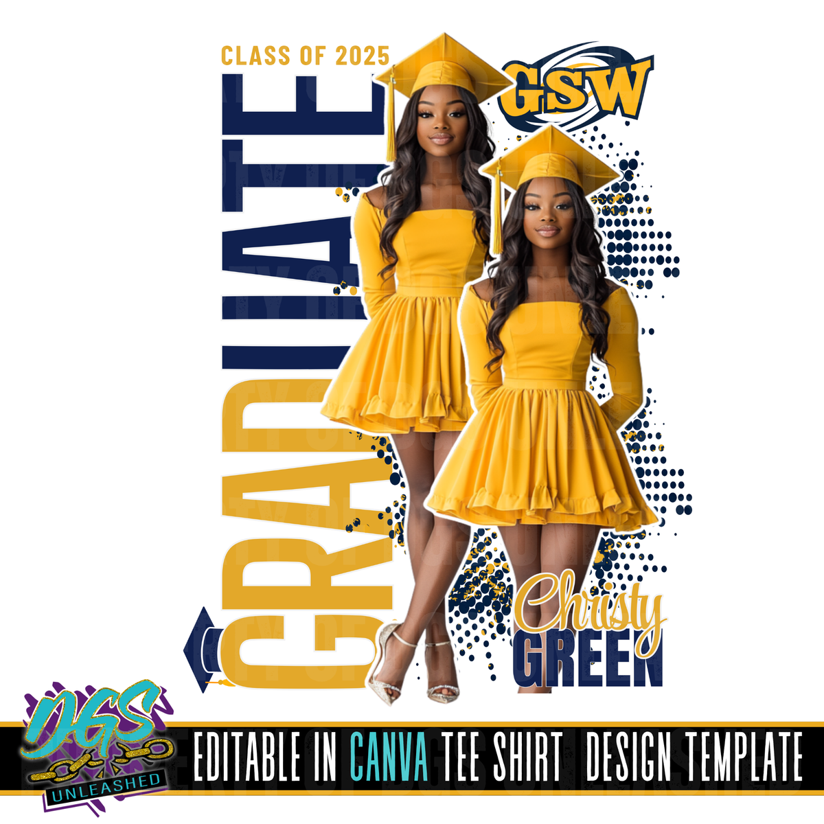 Graduate vertical Editable Canva Template – Da Goodie Shop Unleashed