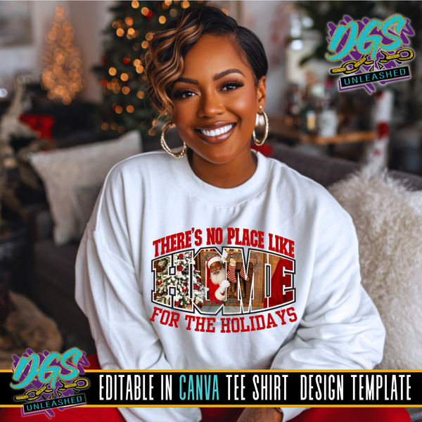 There's No Place Like Home for the Holidays Editable Canva Template
