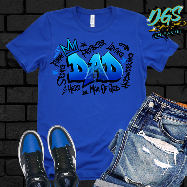 Dad Graffiti Blue (DTF TRANSFER ONLY!!)