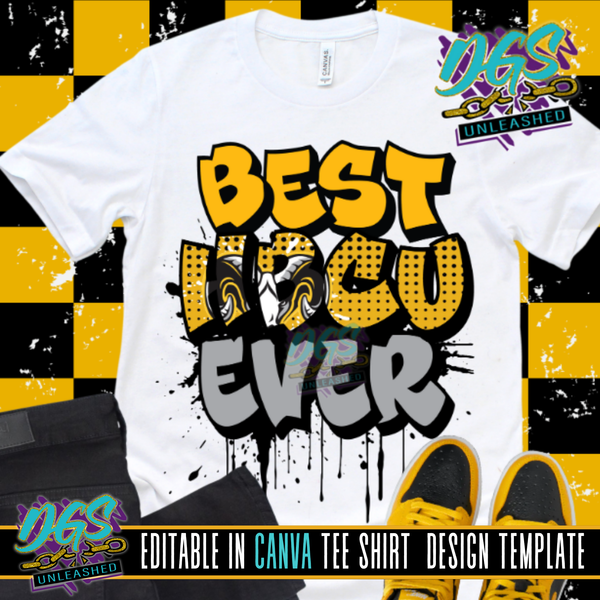 Best HBCU Ever Graffiti Canva Template Editable Canva Template