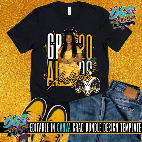 2026 Double Stack Grad Editable Canva Template