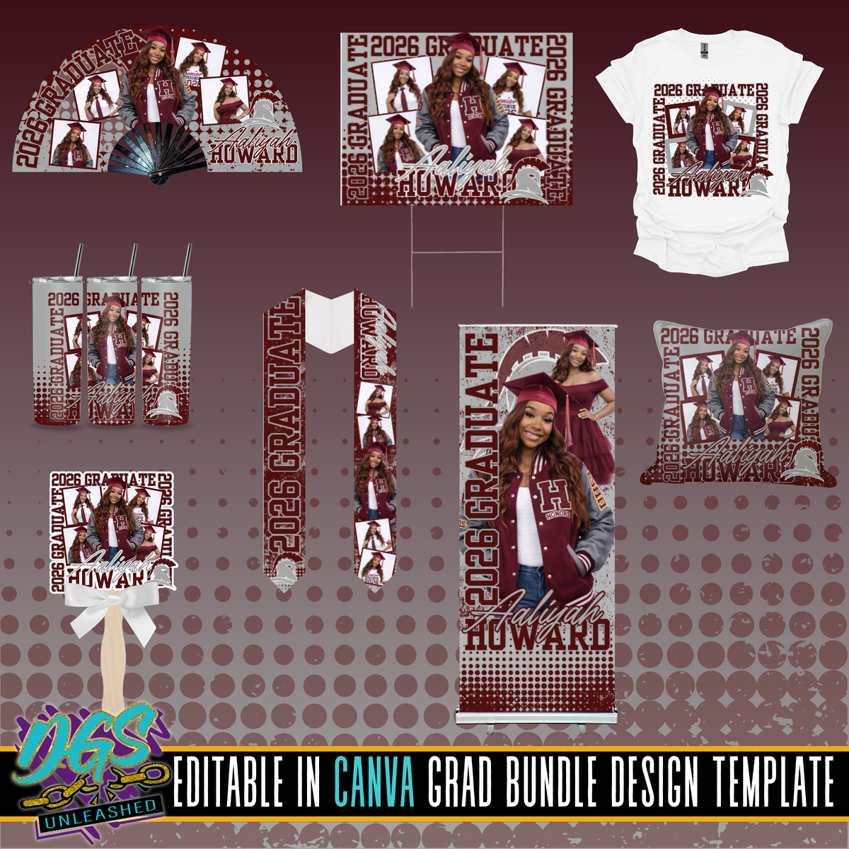 2026 Repeat Block Graduate Template Bundle Editable Canva Template – Da ...