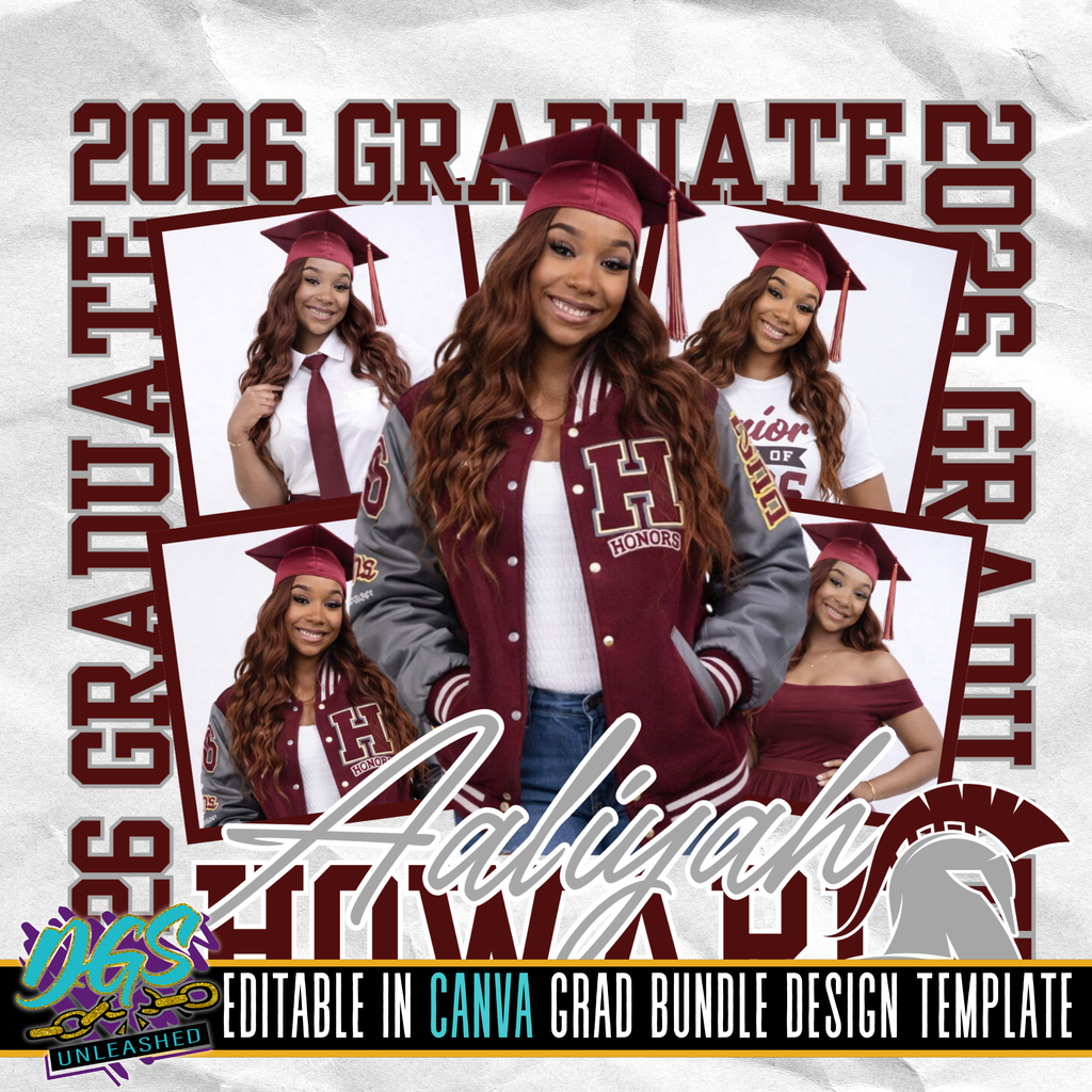 2026 Repeat Block Graduate Template Bundle Editable Canva Template
