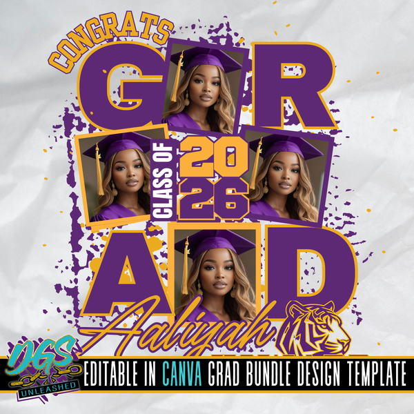 2026 Box Grad Editable Canva Template