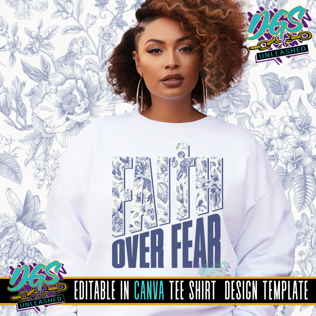 Faith over Fear Editable Canva Template