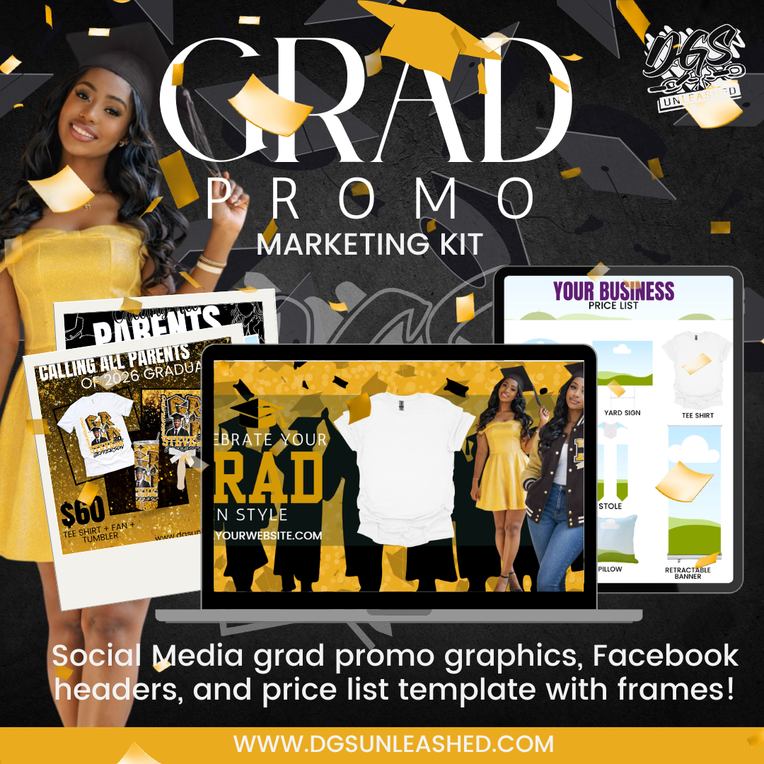 Promotional Grad Grad Promo Kit 2026-Editable Canva Templates for Graduation Marketing ...