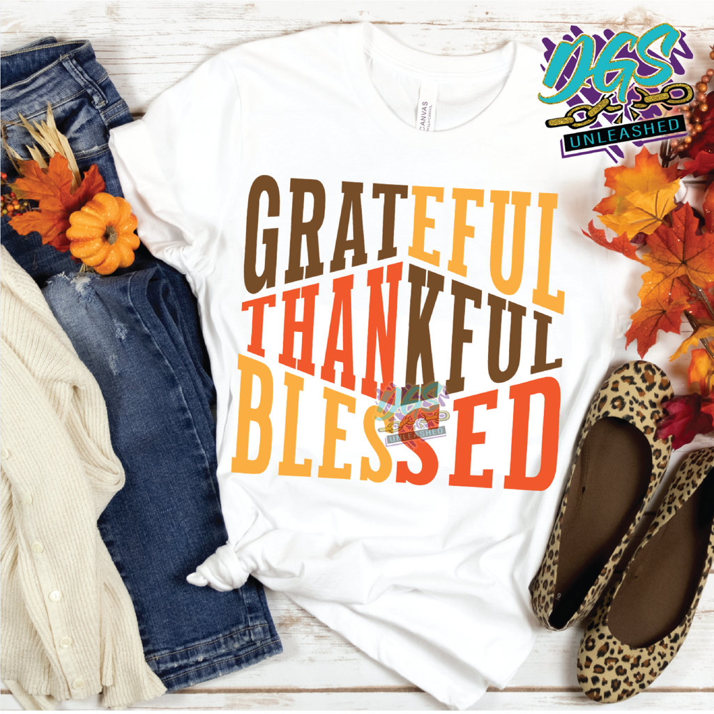 Grateful Thankful Blessed SVG, DXF, PNG, and EPS Cricut-Silhouette Instant Digital Download