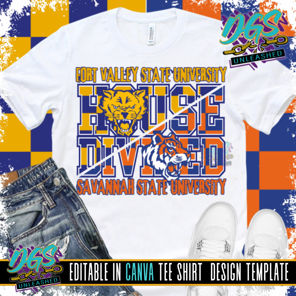 House Divided Word Frame Template Editable Canva Template