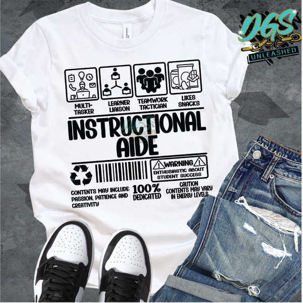 Instructional Aide Label SVG, DXF, PNG, and EPS Cricut-Silhouette Instant Digital Download