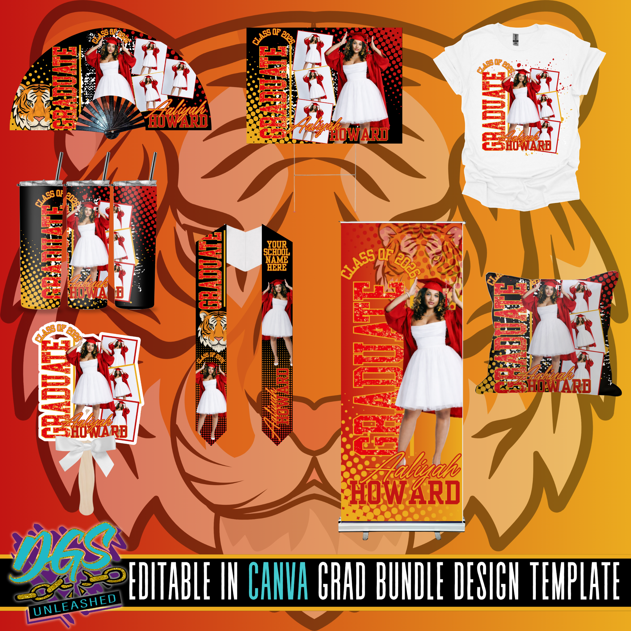 2026 Graduate Column Template Bundle Editable Canva Template – Da ...