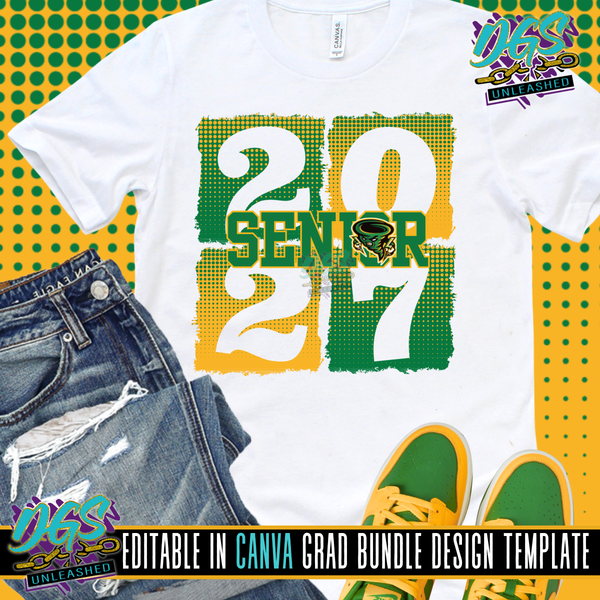 2027 Senior Block Editable Canva Template