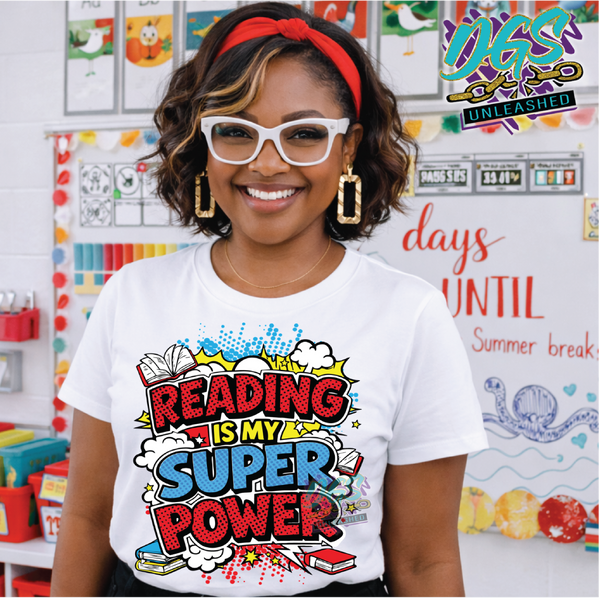 Reading is My Superpower PNG Instant Digital Download