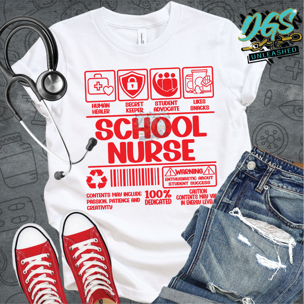 School Nurse Label SVG, DXF, PNG, and EPS Cricut-Silhouette Instant Digital Download