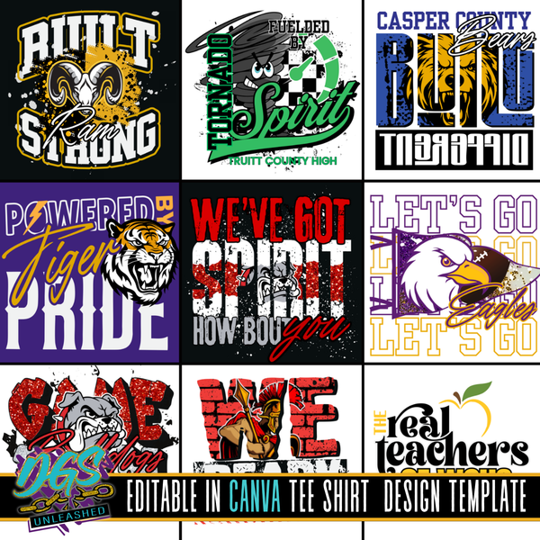 2025 School Spirit Bundle Editable Canva Template