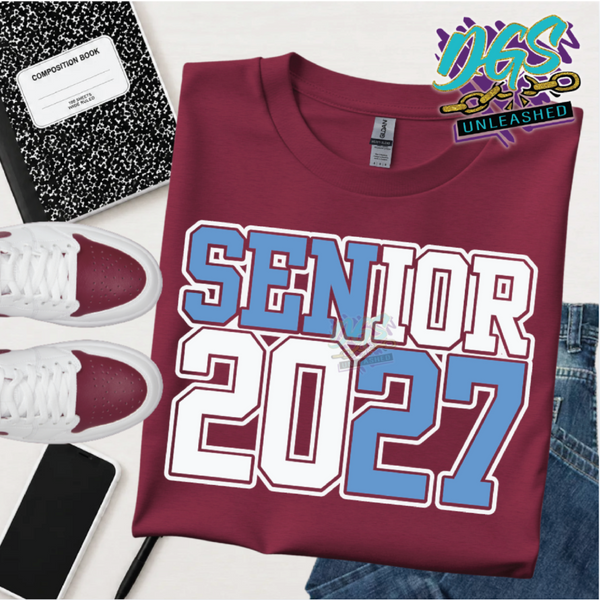 Senior 2027 Two-Tone SVG, DXF, EPS, PNG Instant Digital Download