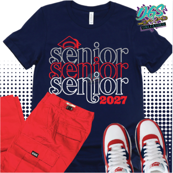 Senior 3peat 2027 SVG, DXF, EPS, PNG Instant Digital Download