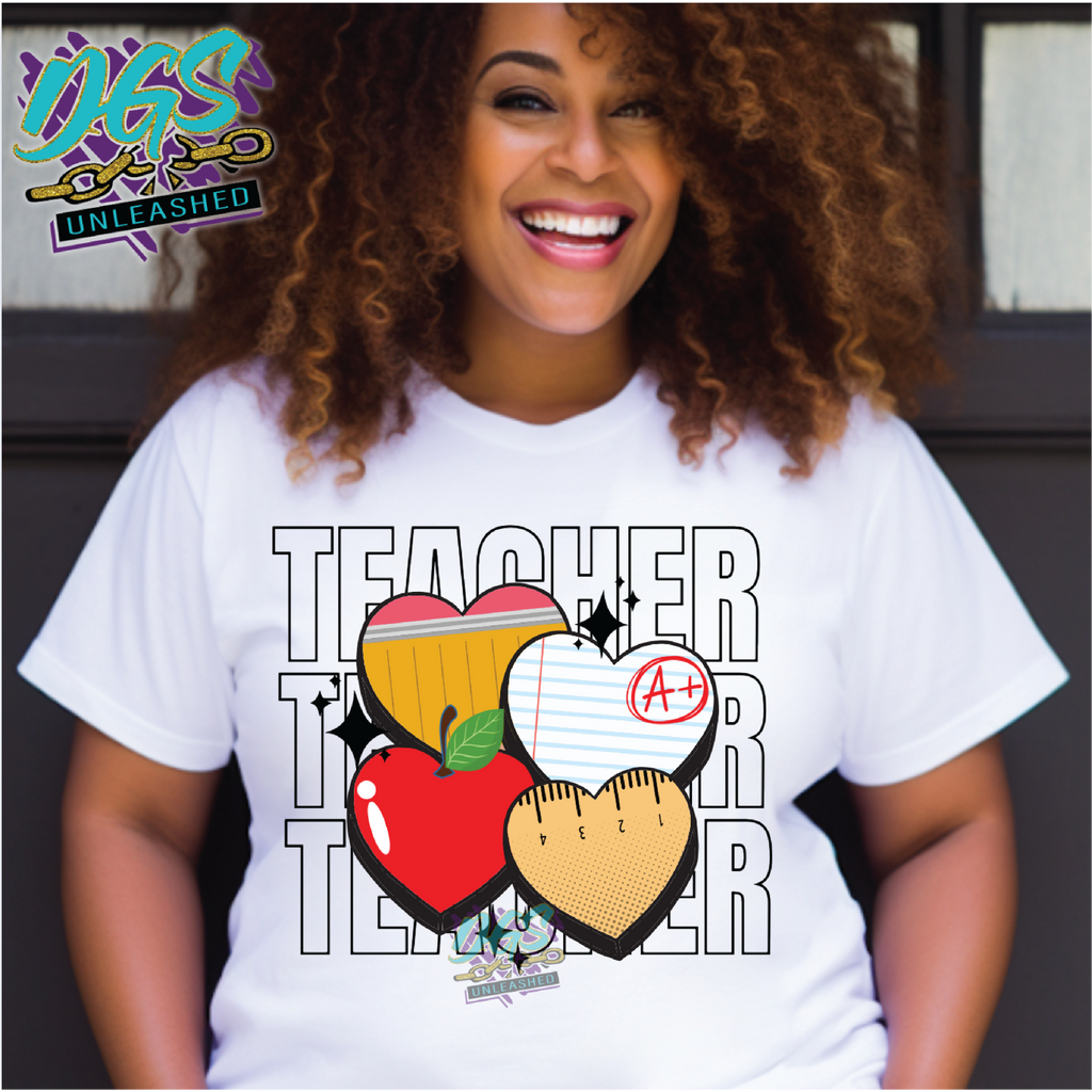 Teacher Hearts PNG ONLY Instant Digital Download