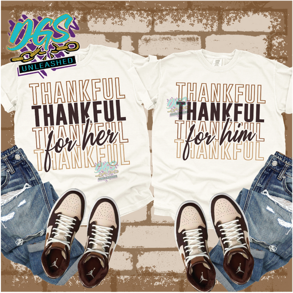 Thankful For Him/Her SVG, DXF, PNG, and EPS Cricut-Silhouette Instant Digital Download