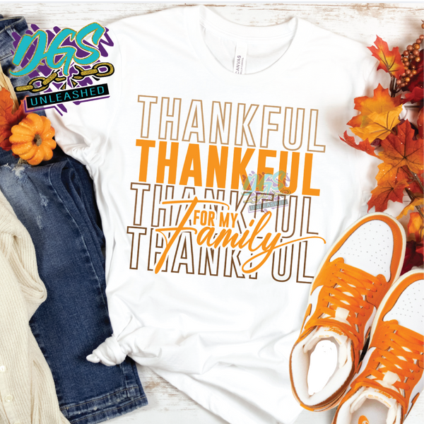 Thankful for my Family SVG, DXF, PNG, and EPS Cricut-Silhouette Instant Digital Download