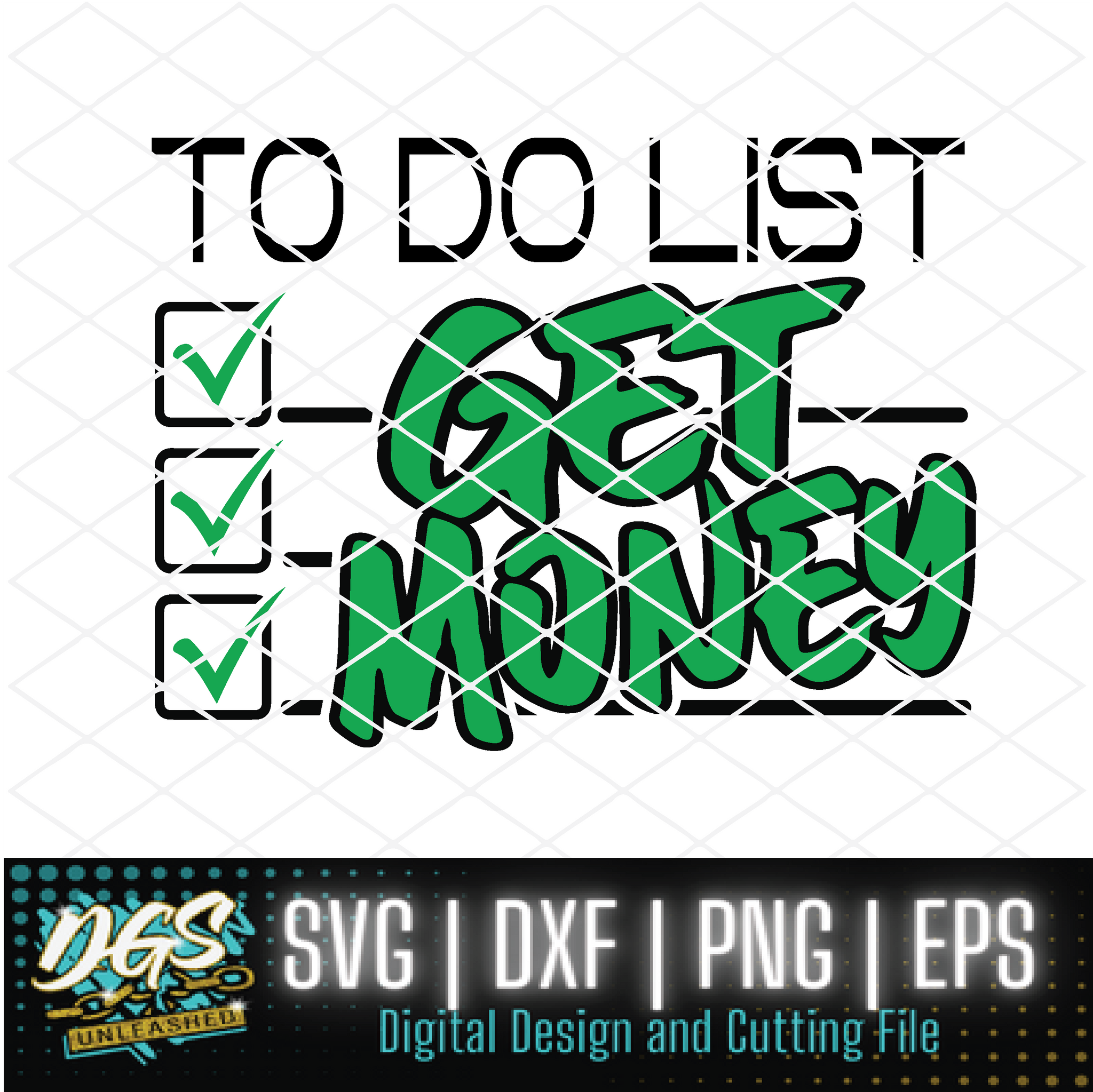 To Do List-Get Money SVG, DXF, PNG, and EPS Cricut-Silhouette Instant ...