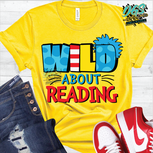 Wild About Reading (DTF TRANSFER ONLY!!)
