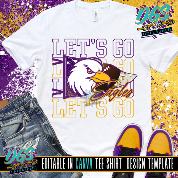 Let's Go Flag Editable Canva Template