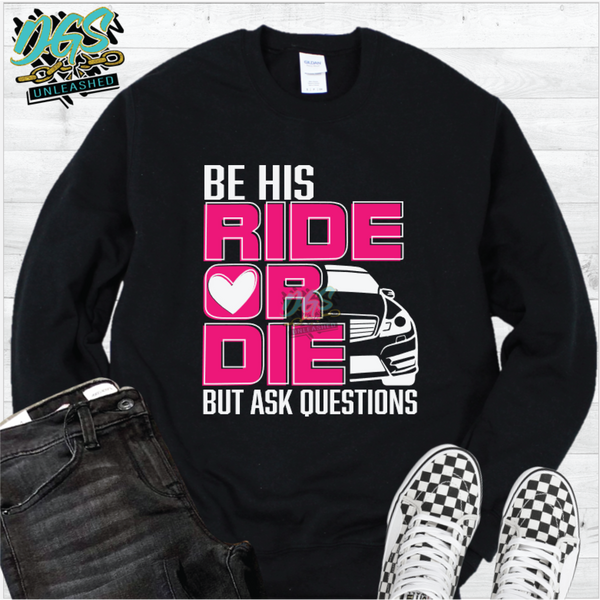 Be His Ride or Die SVG, DXF, PNG, and EPS Cricut-Silhouette Instant Digital Download