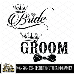 Bride and Groom SVG, DXF, EPS, and PNG Cut File – Da Goodie Shop Unleashed