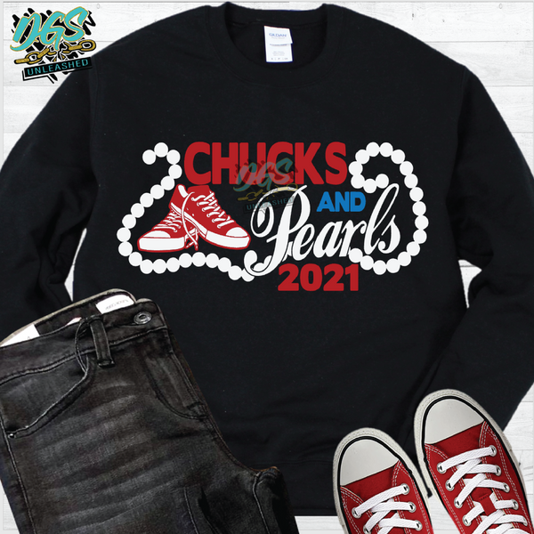 Chucks and Pearls 2021 SVG, DXF, PNG, and EPS Cricut-Silhouette Instant Digital Download