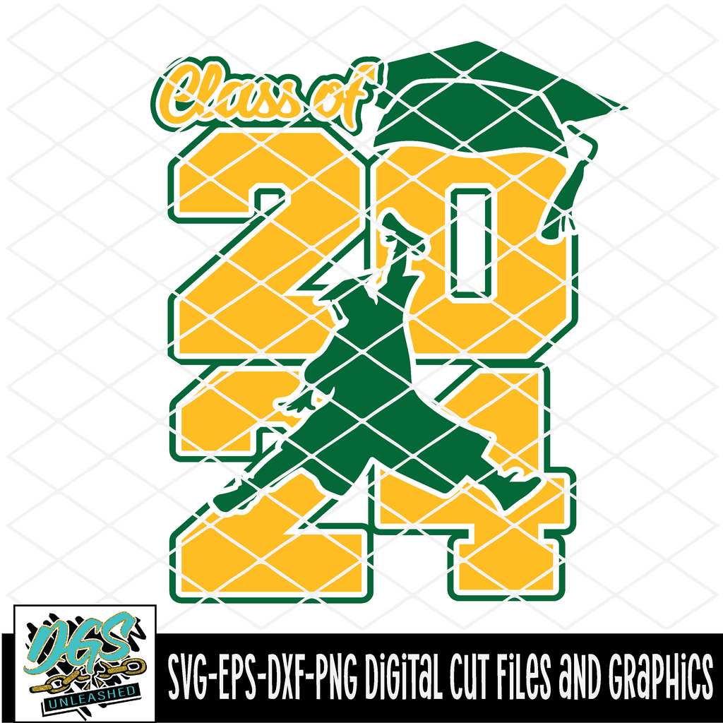 Class of 2024 Air Stacked SVG, DXF, PNG, and EPS Digital Files Da