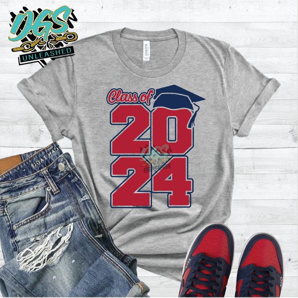 Class of 2024 Stacked SVG, DXF, PNG, and EPS Digital Files