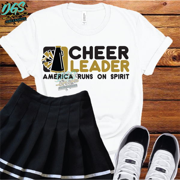 Dunkin Cheer/ Cheerleader America Runs on Spirit SVG, PNG, DXF, EPS-Instant Digital Download