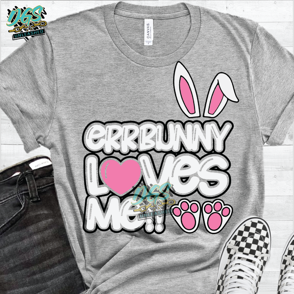 Errbunny Loves Me, Easter, SVG, DXF, PNG, and EPS Cricut-Silhouette Instant Digital Download