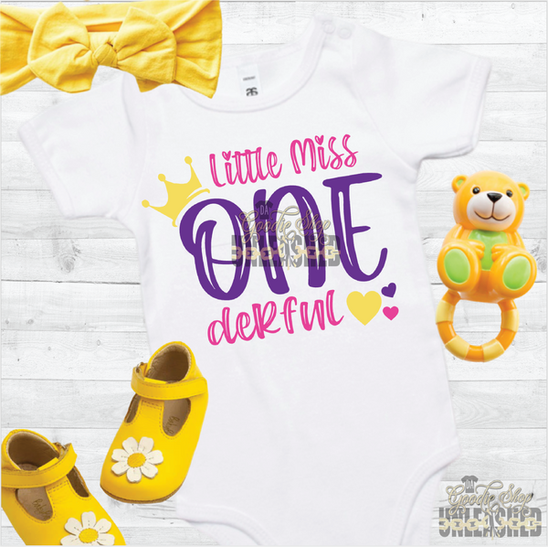 Little Miss ONEderful  SVG, DXF, PNG, and EPS Digital Files