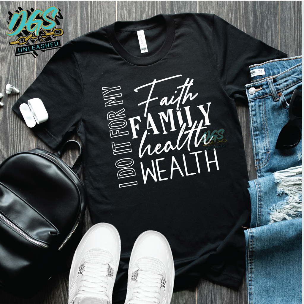 Faith Family Health Wealth SVG, DXF, PNG, and EPS Cricut-Silhouette Instant Digital Download