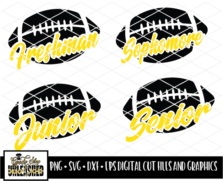 Football Classes: Freshman, Sophomore, Junior and Freshman SVG, DXF, EPS, PNG Graphic Cut File