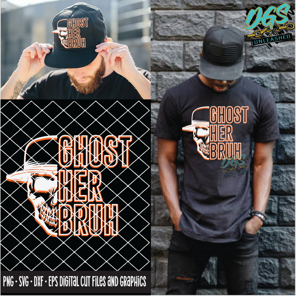 Ghost Her Bruh SVG, PNG, DXF, EPS-Instant Digital Download