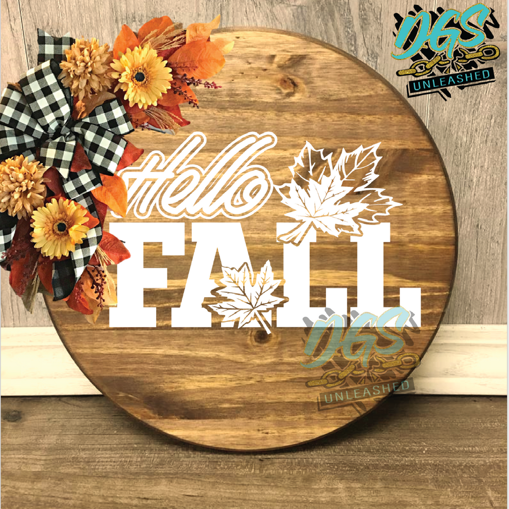 Hello Fall! SVG, DXF, PNG, and EPS Digital Files