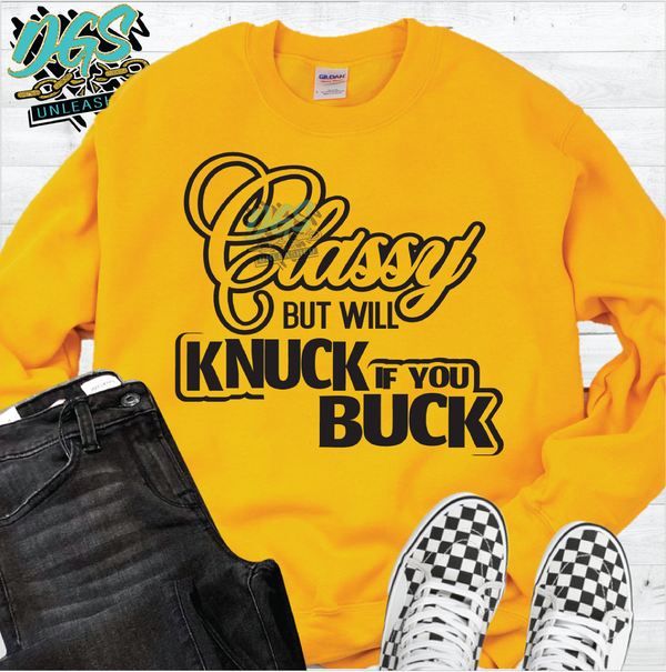 Classy but Knuck if you Buck SVG, DXF, PNG, and EPS Cricut-Silhouette Instant Digital Download