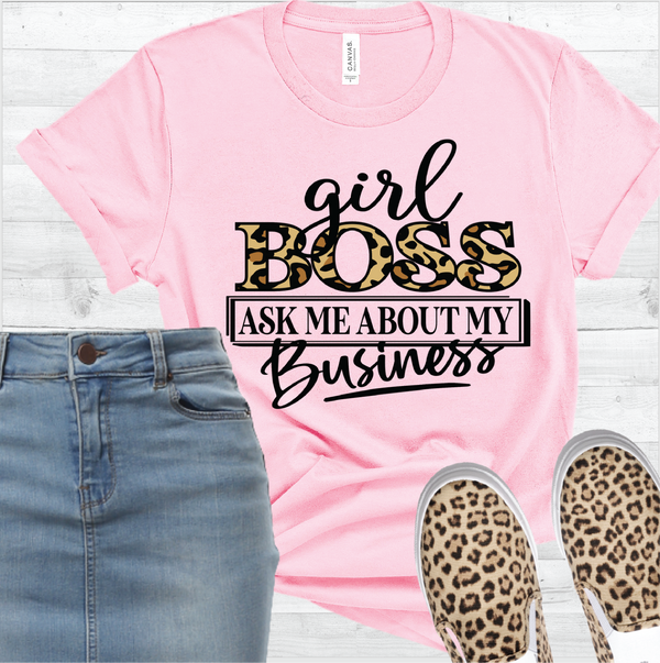 Girl Boss Leopard Print (SCREEN PRINT TRANSFER ONLY!!)