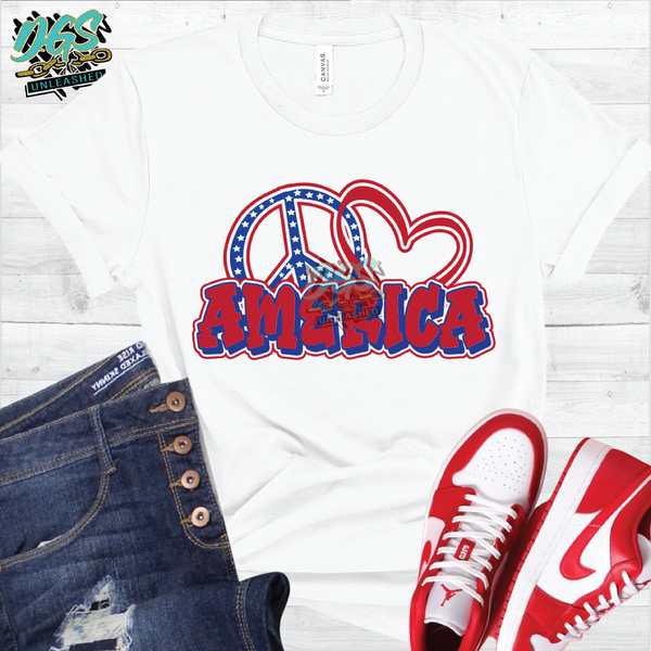 Peace Love America SVG, DXF, PNG, and EPS Cricut-Silhouette Instant Digital Download