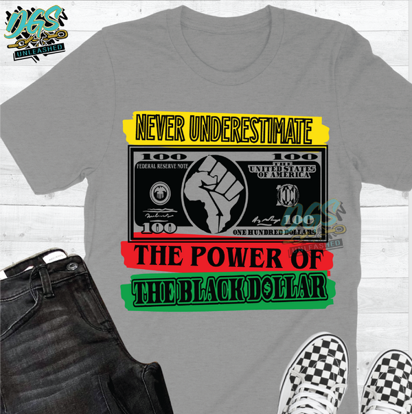 Never Underestimate the Power of the Black Dollar SVG, DXF, PNG, and EPS Cricut-Silhouette Instant Digital Download