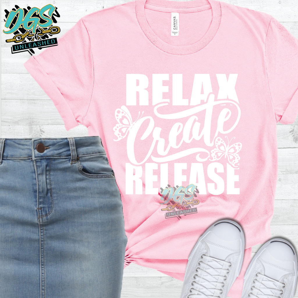 Relax. Create. Release. SVG, DXF, PNG, and EPS Cricut-Silhouette Instant Digital Download