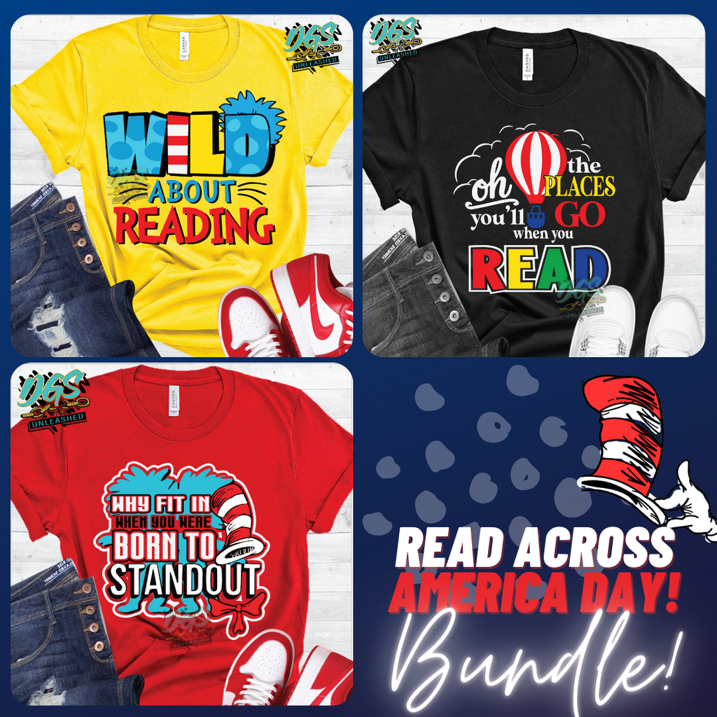 Read Across America Day Bundle SVG, DXF, PNG, and EPS Cricut-Silhouette Instant Digital Download